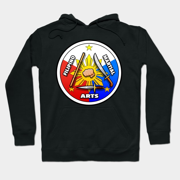 Filipino Martial Arts Logo (classic Filipino Flag style) Hoodie by YijArt